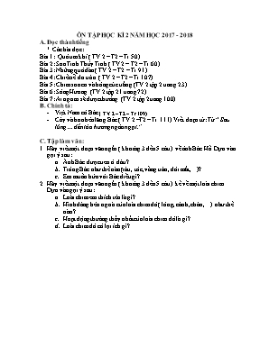 Ôn tập Học kì 2 môn Tiếng Việt Lớp 2 - Năm học 2017-2018
